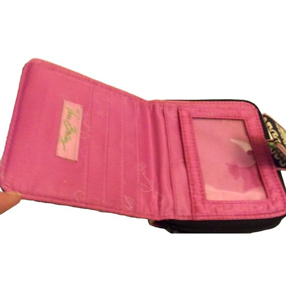 Vera Bradley Pink Elephants Mini Zip Wallet Retired - Picture 4 of 5